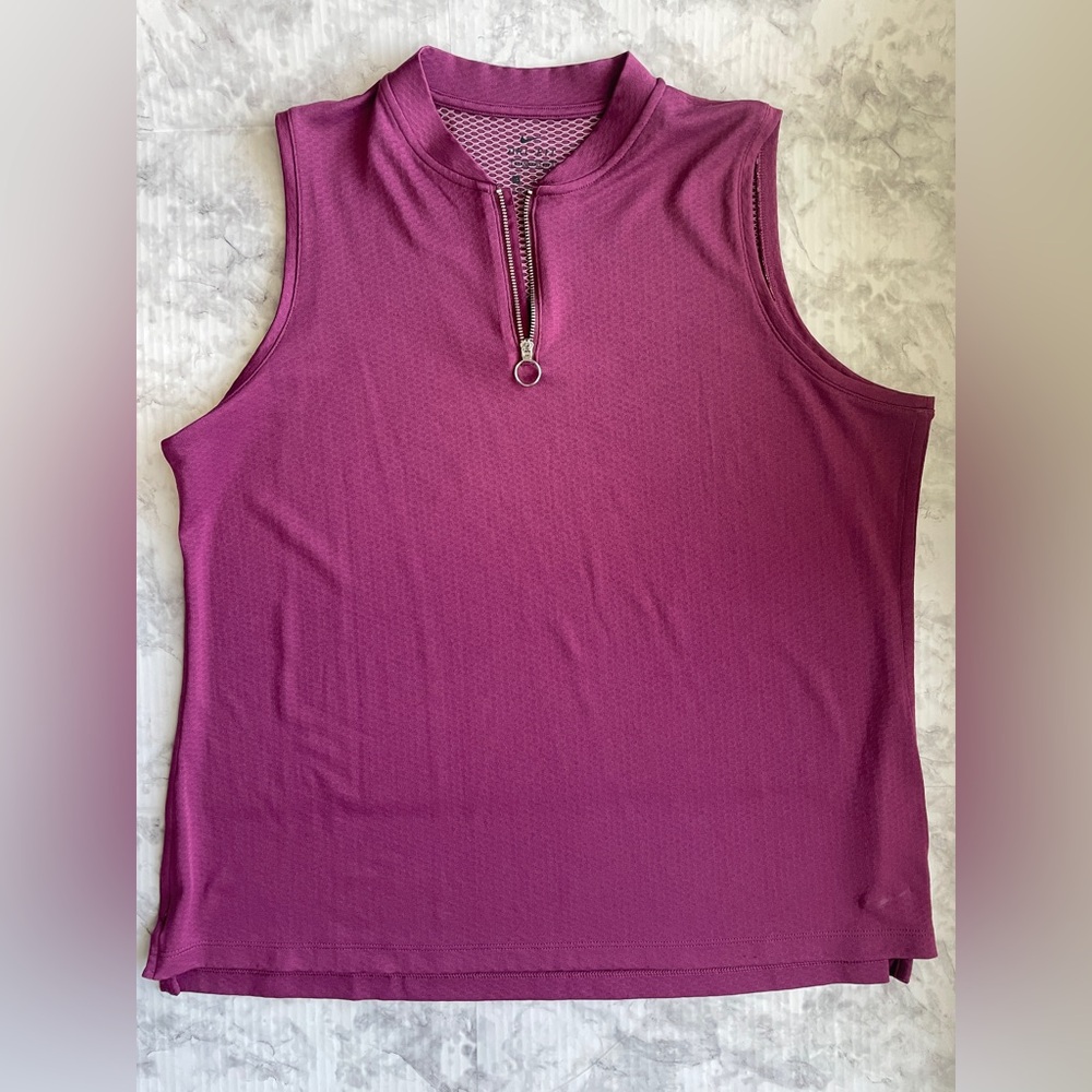 Nike Purple Sleeveless Dri-Fit Zip-Up Tank Top, Womens Sz XL
